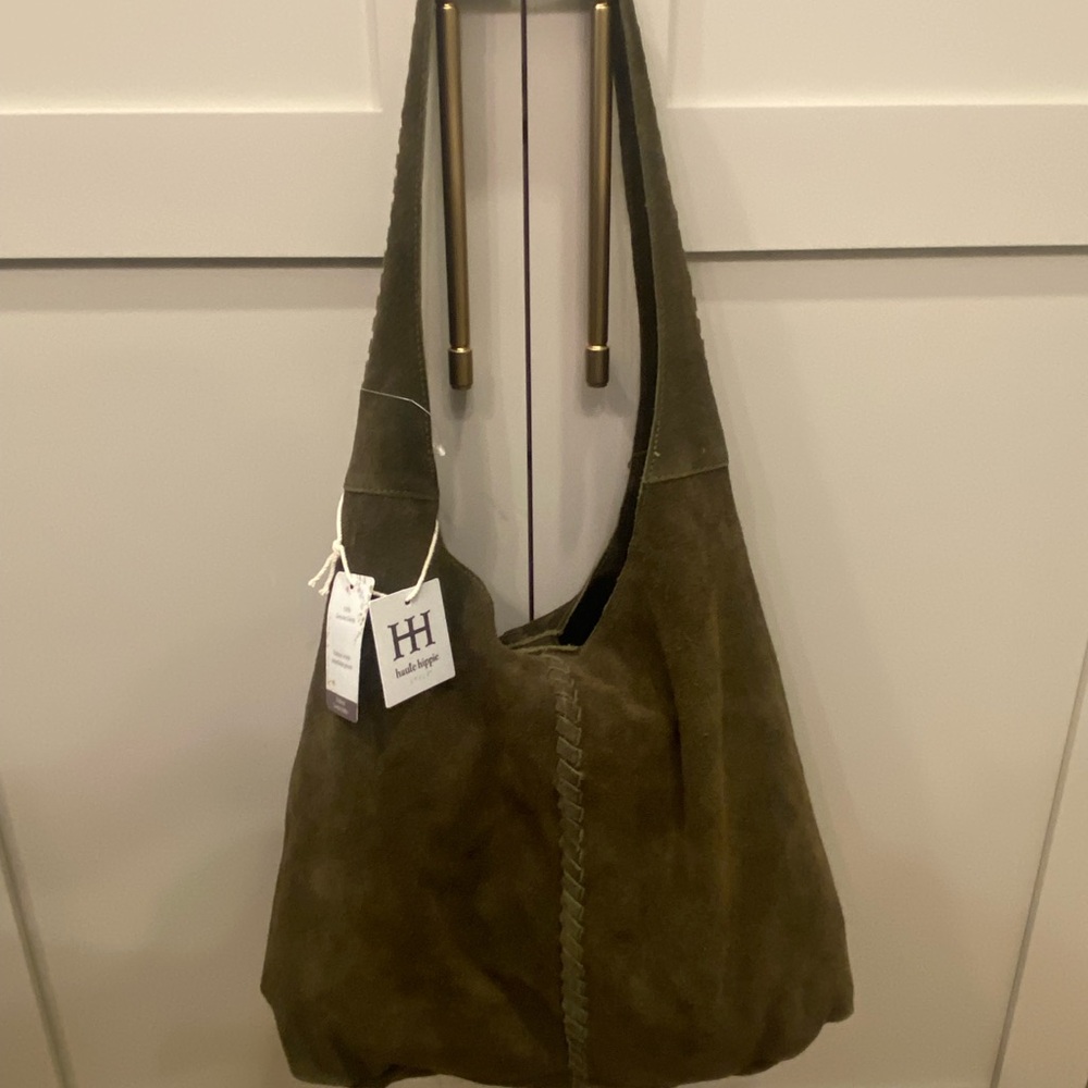 HOBO Olive Suede Shoulder Bag